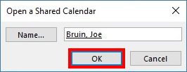 Open a Shared Calendar 2